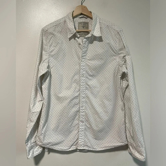 Guess Slim Fit  Black Polka Dot Shirt - Medium - Picture 1 of 11